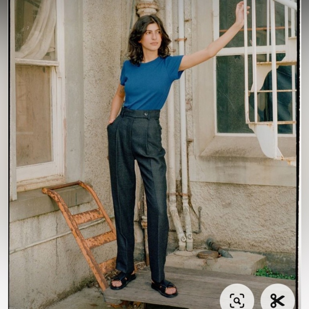 Caves Collect Kate Grey Stripe Wool Pants Size 9